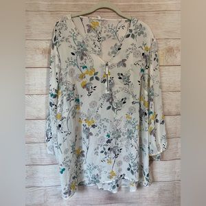 Floral 3/4 length tunic top